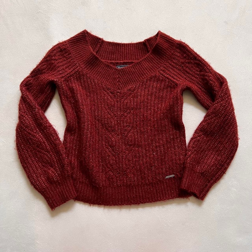 Abercrombie & Fitch Adobe Red Knit Sweater School Fall Autumn Soft